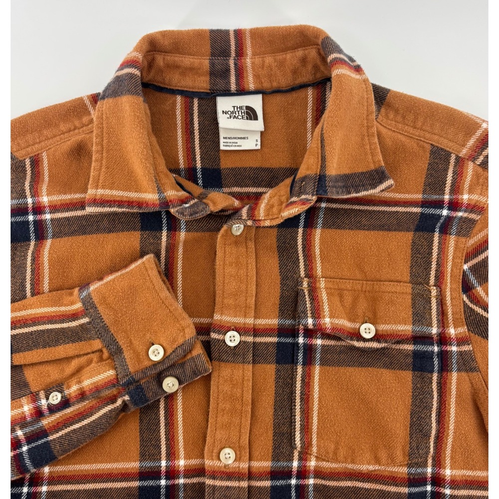 The North Face Arroyo Flannel Shirt Mens Small Brown Plaid 100% Cotton